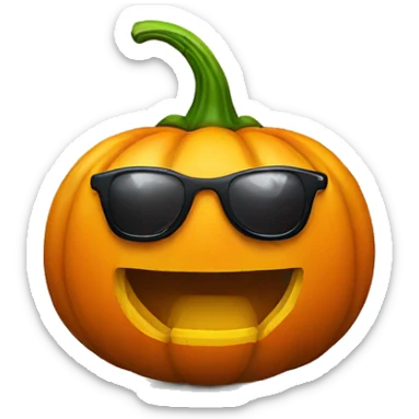 halloween pumpkin with sun glasses  sticker