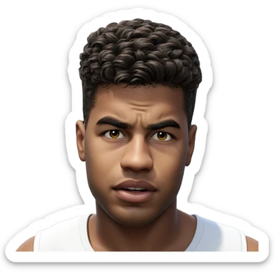 realistic portrait of a boy sticker