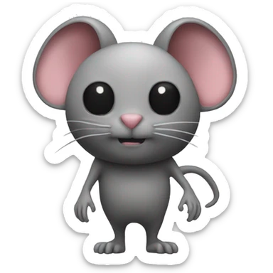 A shaped combined with a rat and an alien sticker