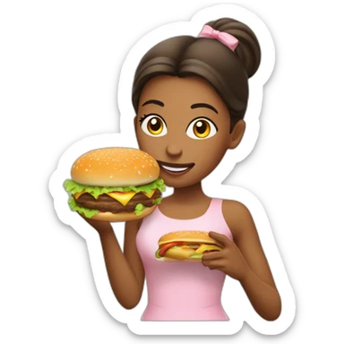 bailarina comiendo hamburguesa  sticker