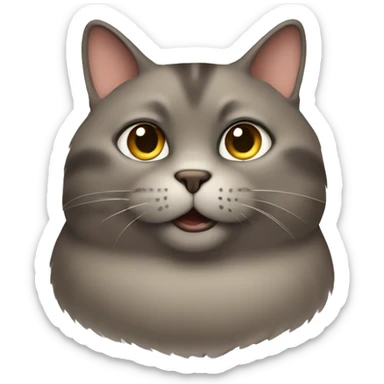 A brownish grayish fat cat sticker