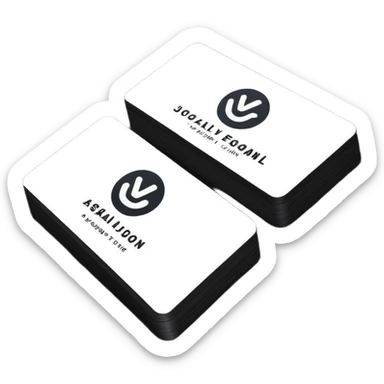 business card with a logo symbol sticker