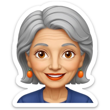 An Italian 60-year-old grandmother who is a genuine burst of sunshine and her favorite lipstick color is orange sticker