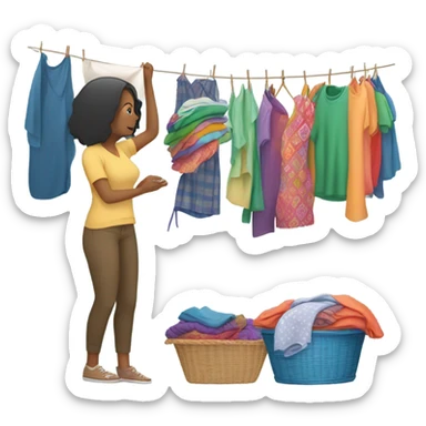 Doing laundry sticker
