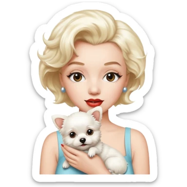 Marilyn Monroe, with dog sticker