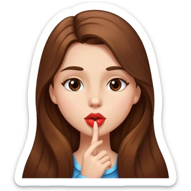 girl with long brown hair take are kiss sticker