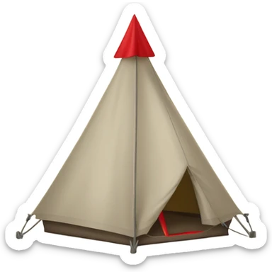campsite being packed up with red arrow leading out of tent sticker