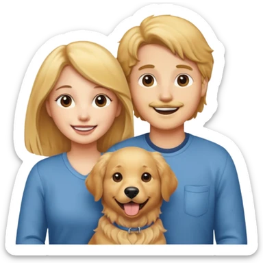 couple and their pet dog sticker