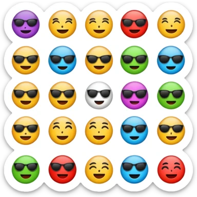 several emoticons related to rock music sticker