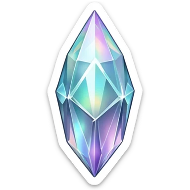 silver iridescent nebula crystal shard sticker