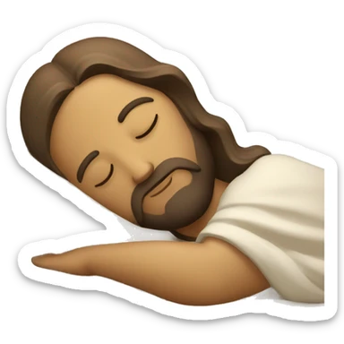 jesus sleeping budha pose sticker