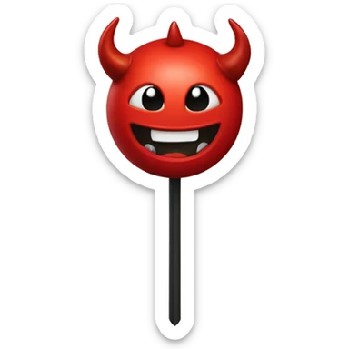 A devil emoji with a small gu flag sticker