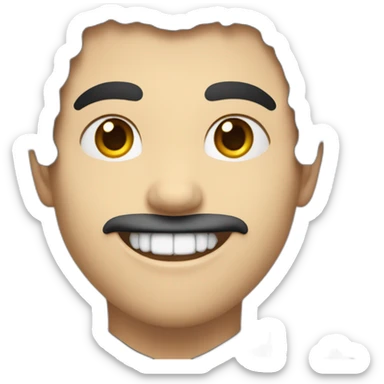 Un jeune homme noir les cheveux bleus qui a das dents de vampire sticker