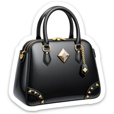 Realistic detailed black luxury bag made from black diamond with the name Riko on the front sticker