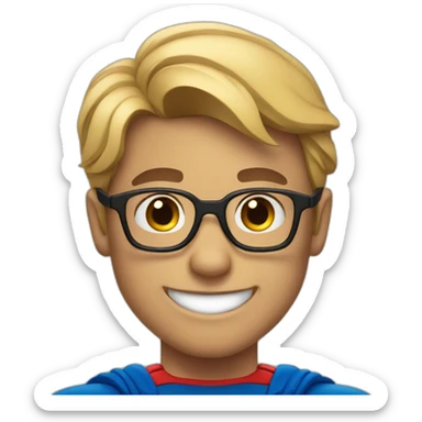 superman with eyeglasses teen smile sticker