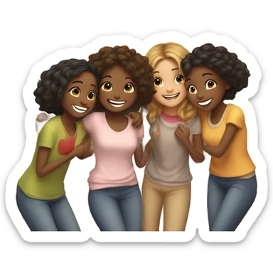 smiling girls indoors together sticker