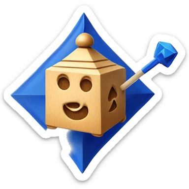 Jewish dreidel a cubed four-sided spinning top with a point on the bottom and a stick on the top used to spin it, played during the Jewish holiday of Hanukkah sticker