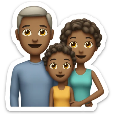 A family emoji with two adults and a child holding hands.  sticker