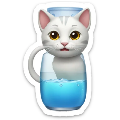 Cat drink water sticker