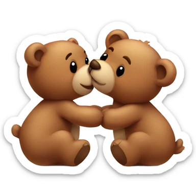 teddy bear kissing another teddy bear sticker