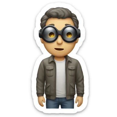 BLIND MAN whith photocamera sticker