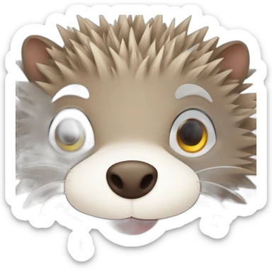a really happy and cute hedgehog sticker