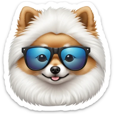pomeranian with cool sunglasses sticker