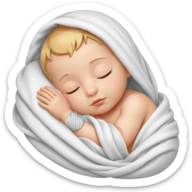 Baby sleeping in a blanket sticker