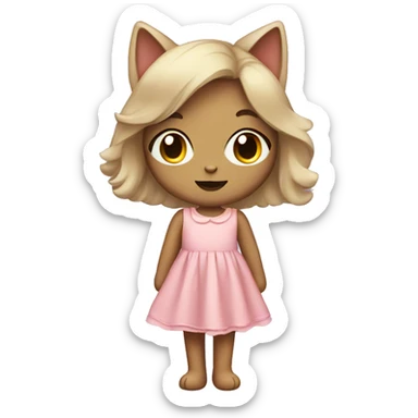 Cute cat girl in a dress sticker