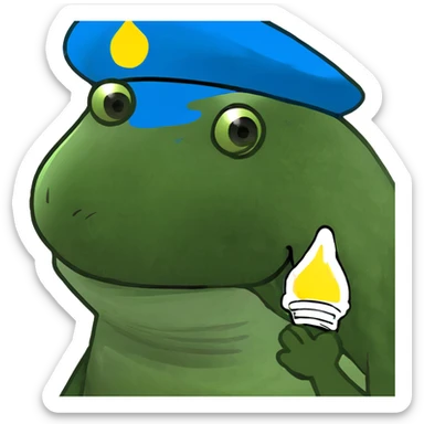 Shiny light blue cherry sticker