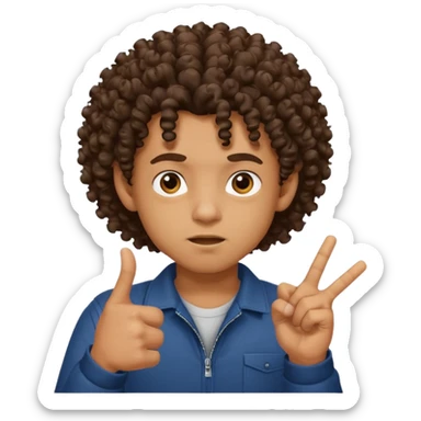 Ragazzo mulatto col coi ricci che manda a fanculo sticker