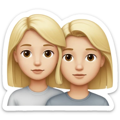 blonde girl with blonde boy  sticker