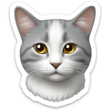 Chat blanc et gris sticker