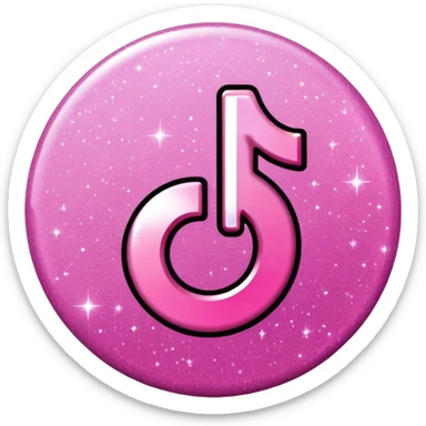 glitter pink logo TikTok sticker