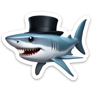 shark wih tophat sticker