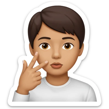 un banco y una persona haciendo gesto de silencio sticker