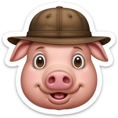 Pig with a shit hat sticker
