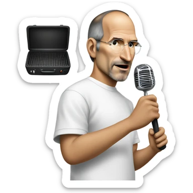 Steve Jobs as a rapper with grill sticker