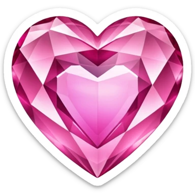 pink crystal heart sticker