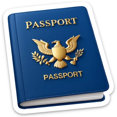 An open passport sticker