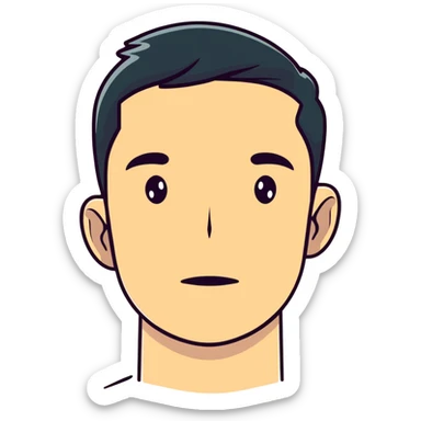 cartoon sticker of a person mewing, showing jawline sticker