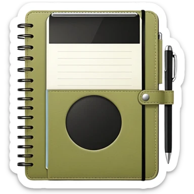 Pale olive Planner open notebook sticker