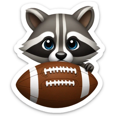 Raccoon with a football  sticker