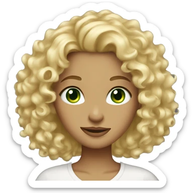 green eyed blonde curly girl sticker