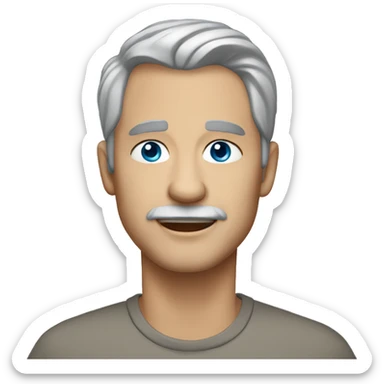 50 years old man dark-grey hair blue eyes  sticker