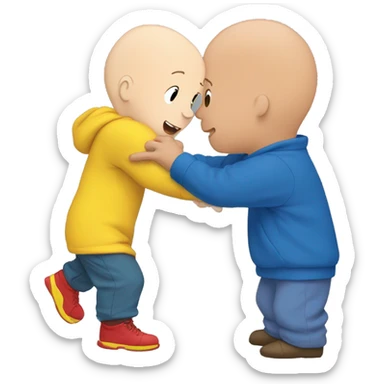 Caillou grabbing Gilbert sticker