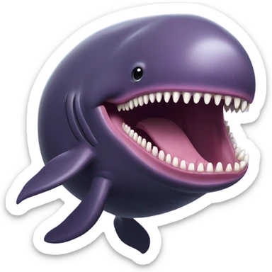 purple sperm whale with open mouth sticker