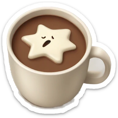 Hot chocolate in beige cup sticker