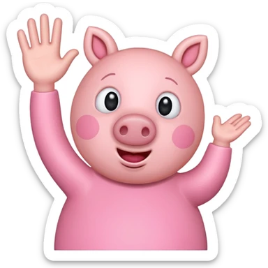 Peppa Pig waving sticker