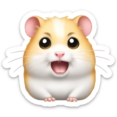 Cute hamster angry sticker